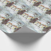 Kerstengelen Winter Kerstdag Cadeaupapier (Hoek)