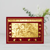 Kerstengelkoor in vintage stijl folie feestdagenkaart (Staand Voorkant)