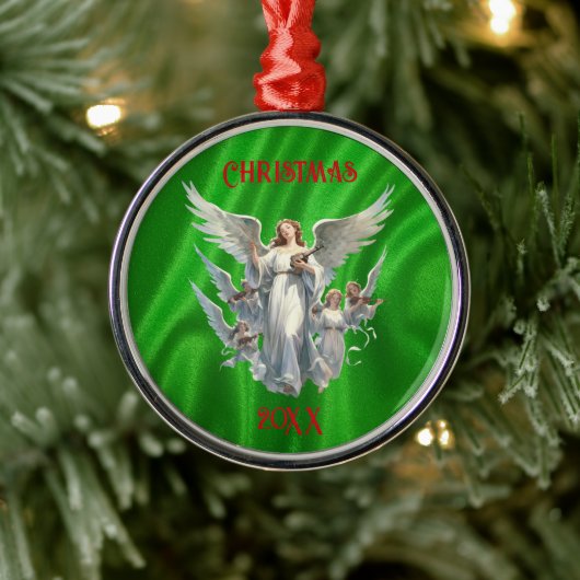 Kerstengelkoor Metalen Ornament (Boom)