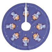 kerstengelmeisje bidt duitse blauwe waterverf kerstboom rok (Voorkant)