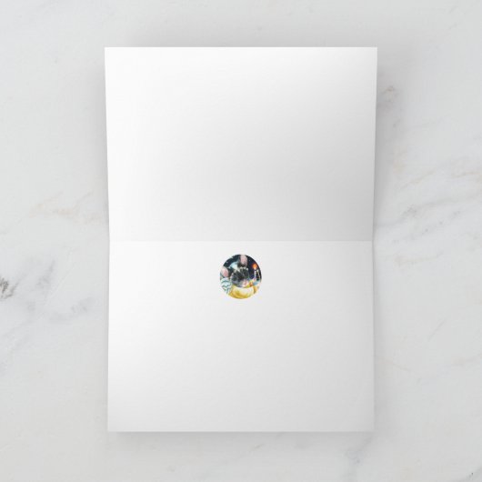 Kerstengelmuis en kaars waterverf kunst kaart (Binnen)