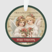 Kerstengelornament met monogram kerstversiering ornament (voorkant)