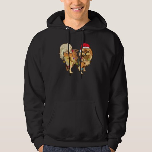 KerstEngels Cocker Santa Hat Lights Xmas Hoodie (Voorkant)