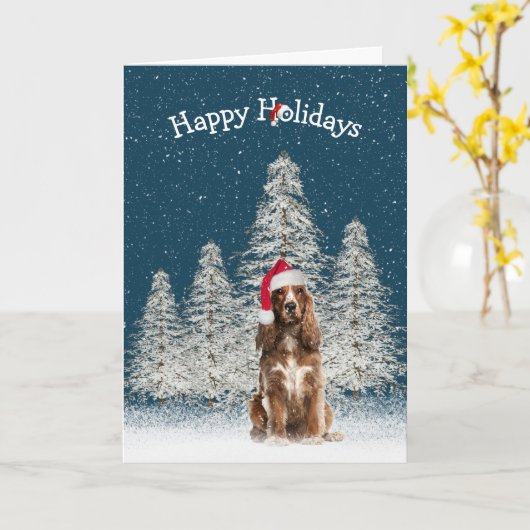 KerstEngels Springer Spaniel Kaart (Gele Bloem)