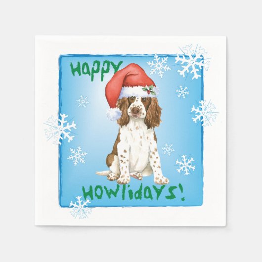 KerstEngels Springer Spaniel Napkins Servet (Voorkant)