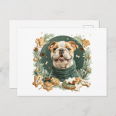 KerstEngelse Bulldog Feestdagenkaart (Voorkant / Achterkant)