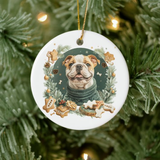 KerstEngelse Bulldog Keramisch Ornament (Boom)