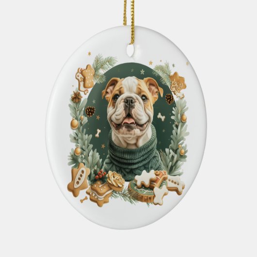 KerstEngelse Bulldog Keramisch Ornament (Rechts)