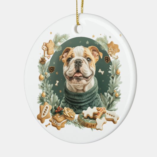 KerstEngelse Bulldog Keramisch Ornament (Links)