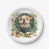 KerstEngelse Bulldog Papieren Bordje (Voorkant)