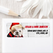 KerstEngelstalige Bulldog in een Scarf Etiket (Insitu)