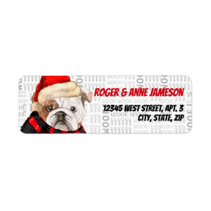 KerstEngelstalige Bulldog in een Scarf Etiket