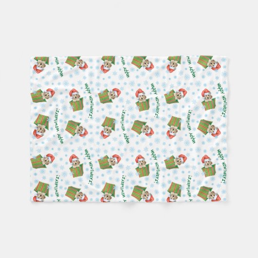 KerstEngelstalige Setter Fleece Deken (Voorkant (Horizontaal))