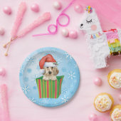 KerstEngelstalige Setter Papieren Bordje (Feest)