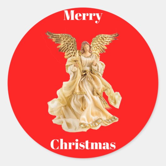 Kerstengelstickers Ronde Sticker (Voorkant)