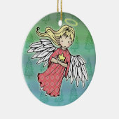 Kerstengeltje versiering keramisch ornament (Rechts)