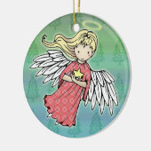 Kerstengeltje versiering keramisch ornament (Links)