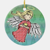 Kerstengeltje versiering keramisch ornament (Achterkant)