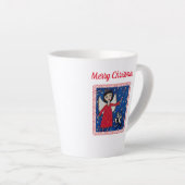 Kerstengeltje Zwarte Kat in de hemel Candy Canes L Latte Mok (Rechterhoek)