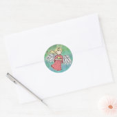 Kerstengeltjesstickers Ronde Sticker (Envelop)