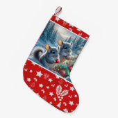 Kerstensok van chinchilla's kleine kerstsok (Voorkant (Hangend))