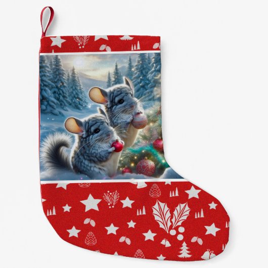 Kerstensok van chinchilla's kleine kerstsok (Voorkant)