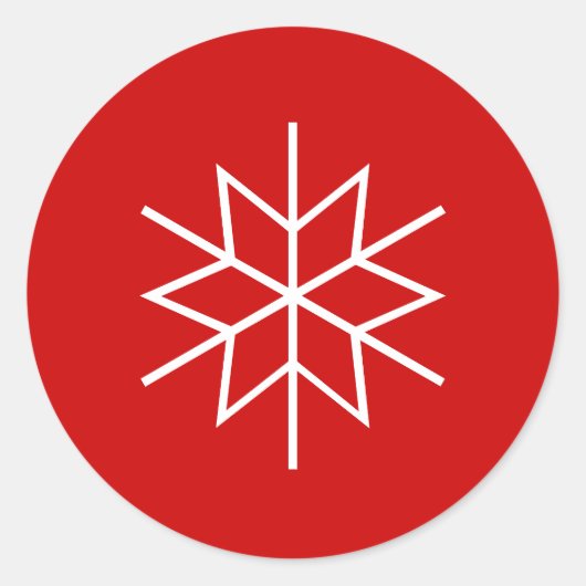 Kerstenvelop afdichtingen met sneeuw vlok ontwerp ronde sticker (Voorkant)