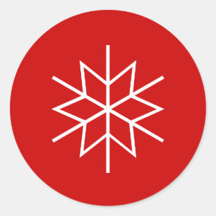 Kerstenvelop afdichtingen met sneeuw vlok ontwerp ronde sticker