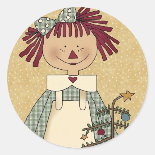 Kerstenvelop: Eenvoudige Joys Annie Ronde Sticker (Voorkant)