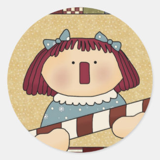 Kerstenvelop: Eenvoudige Joys Annie Ronde Sticker