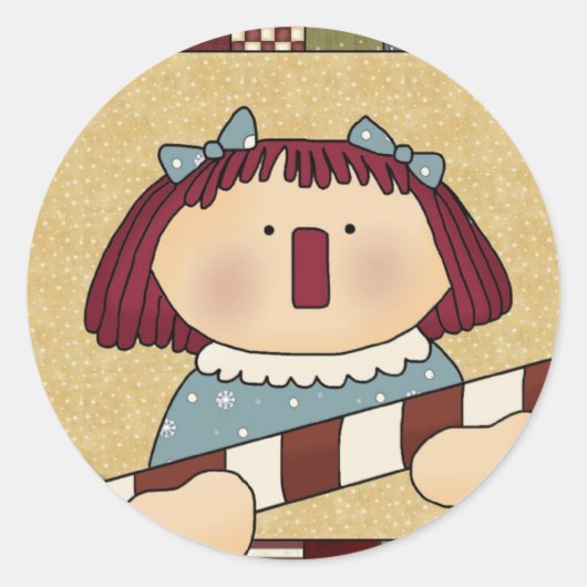 Kerstenvelop: Eenvoudige Joys Annie Ronde Sticker (Voorkant)