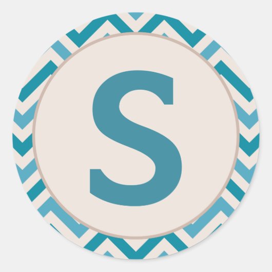 kerstenvelopstickers met monogram ronde sticker (Voorkant)