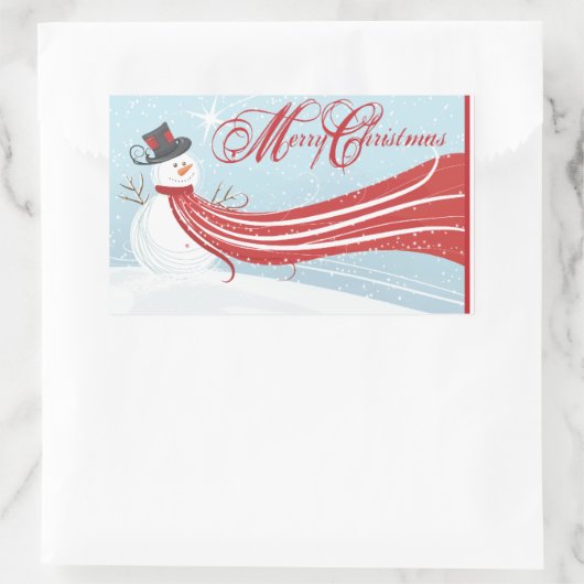 Kerstenvelopzegel Rechthoekige Sticker (Tas)