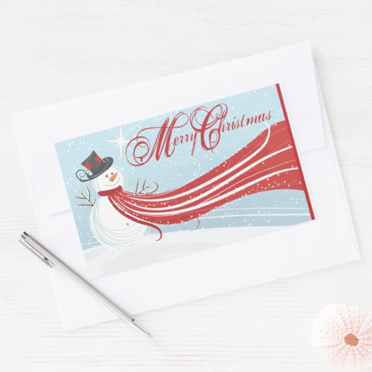 Kerstenvelopzegel Rechthoekige Sticker (Envelop)