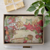 Kerstephemera Ornament Poinsettia Tissuepapier (Geschenk)