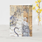 Kerstetalage Winkelen Londen Kerstseizoen Kaart (Gele Bloem)