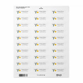 Kerstetiket met roodkeelkolibrie etiket (Full Sheet)