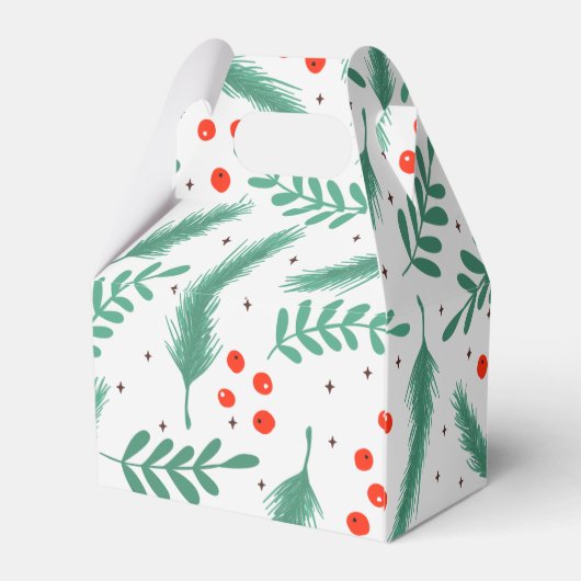KerstEvergreen Boughs en Holly Berries Bedankdoosjes (Achterkant)