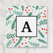 KerstEvergreen Boughs en Holly Berries Bedankjes Labels (Voorkant)