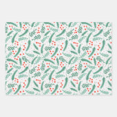 KerstEvergreen Boughs en Holly Berries Inpakpapier Vel (Voorkant 3)