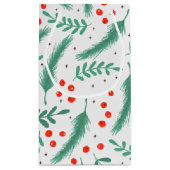 KerstEvergreen Boughs en Holly Berries Klein Cadeauzakje (Achterkant)