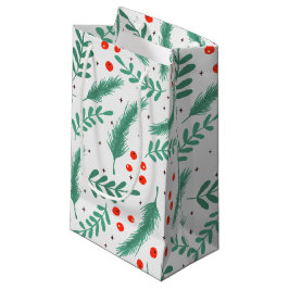 KerstEvergreen Boughs en Holly Berries Klein Cadeauzakje