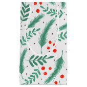 KerstEvergreen Boughs en Holly Berries Klein Cadeauzakje (Voorkant)