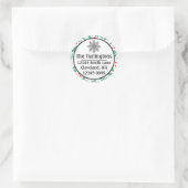 KerstEvergreen Boughs en Holly Berries Ronde Sticker (Tas)