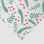 KerstEvergreen Boughs en Holly Berries Tissuepapier (Detail)