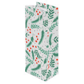 KerstEvergreen Boughs en Holly Berries Wijn Cadeautas (Achterkant Gekanteld)