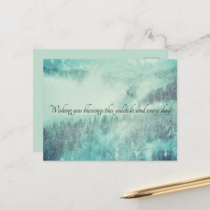 KerstEvergreen Forest Winter Solstice Feestdagenkaart