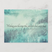 KerstEvergreen Forest Winter Solstice Feestdagenkaart (Voorkant)