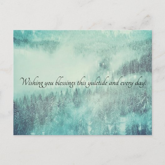 KerstEvergreen Forest Winter Solstice Feestdagenkaart (Voorkant)