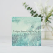 KerstEvergreen Forest Winter Solstice Kaart (Staand voorkant)